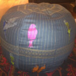 Pouffe - Screen printed and hand made