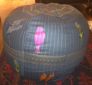 Pouffe - Screen printed and hand made