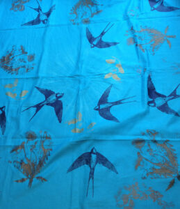 Swallows Fabric - Screen printed